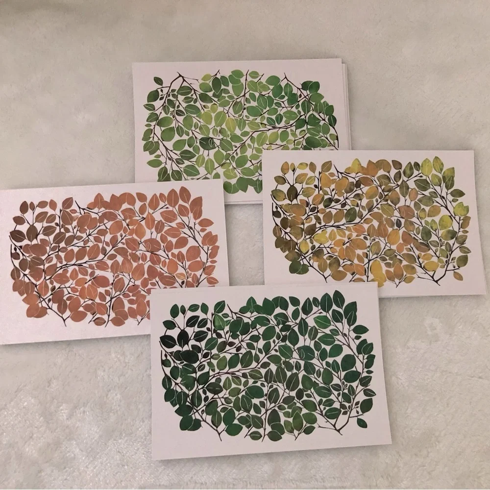 Cards & Sliding Box 20 cards & envelopes “The Seasons” Prints by Superfolk